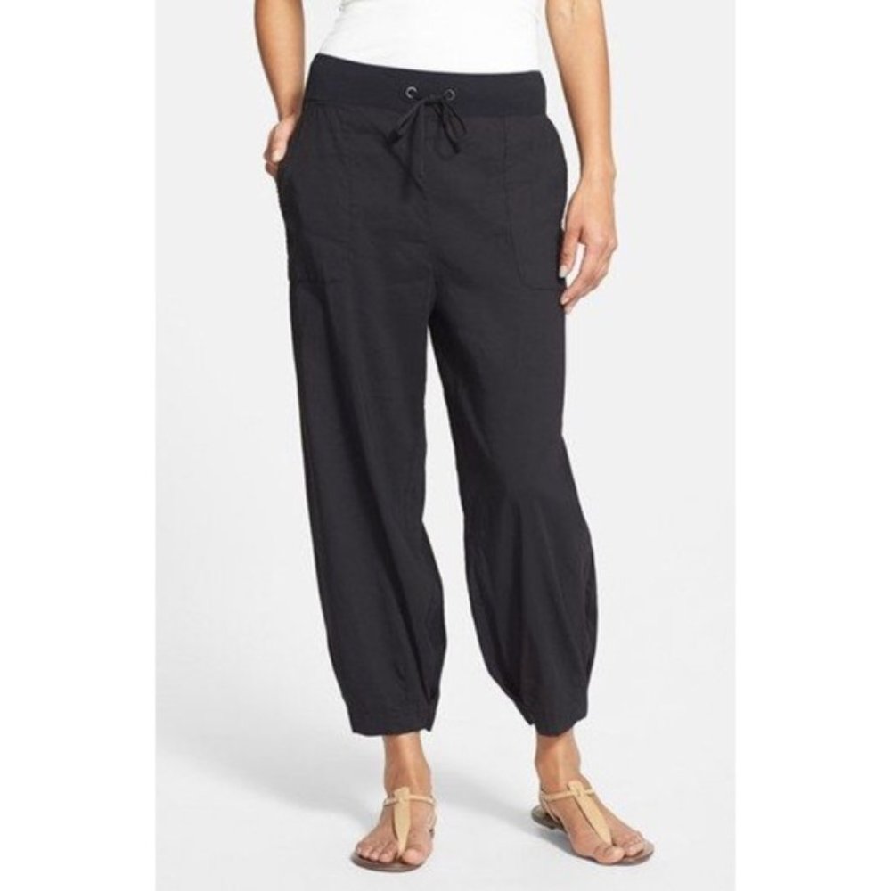 Eileen Fisher Slouchy Hemp Cotton Tie Waist Grey L